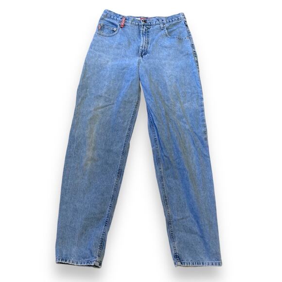 Vintage 90s Road Rags High Waist Distressed Light Blue Denim Jeans Size 30 - Picture 1 of 16